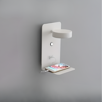 LumiShelf | Modern Minimalist Wall Lamp with Shelf and USB Charging Port 3