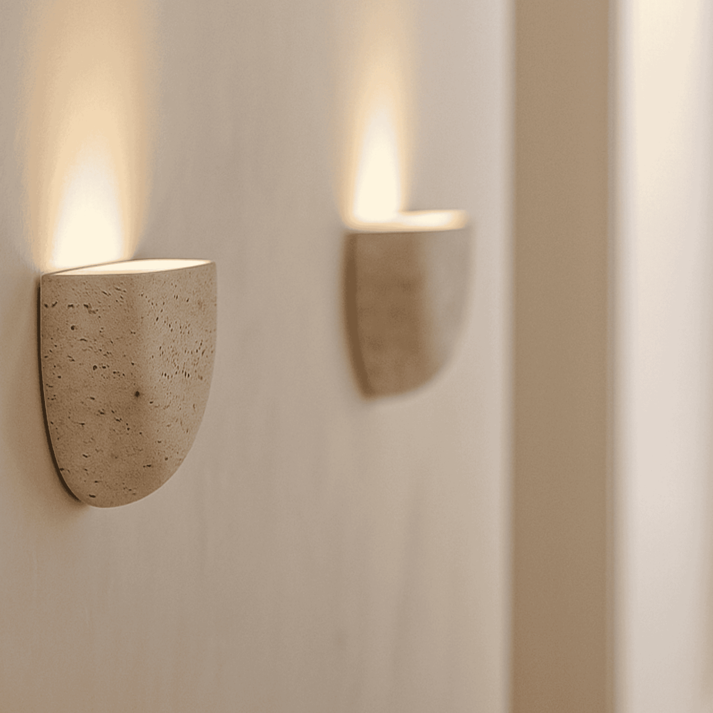 Lumo Wabi-Sabi | Wall Lamp Sconce with Natural Travertine Stone | Minimalist Design for Calming Ambiance 1