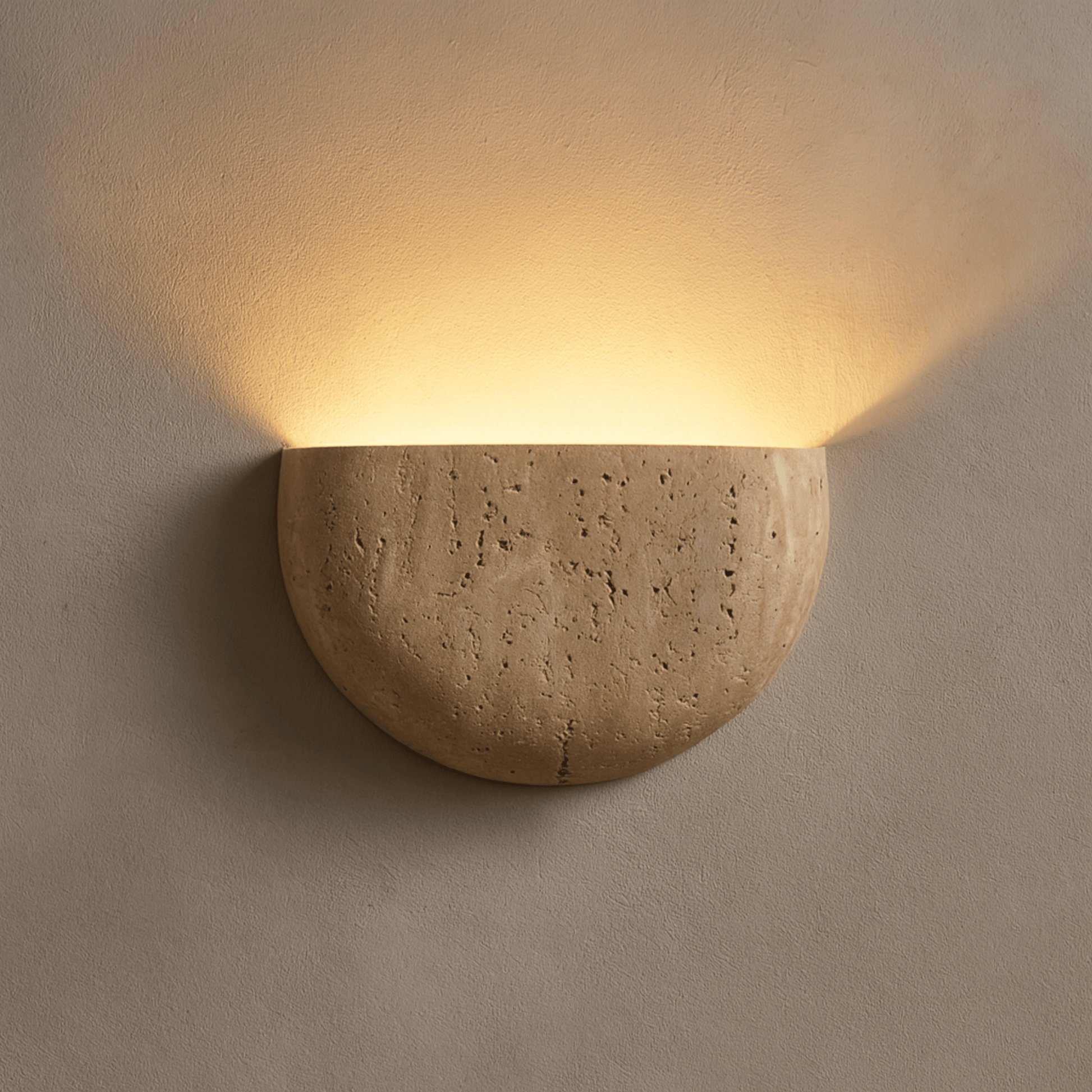 Lumo Wabi-Sabi | Wall Lamp Sconce with Natural Travertine Stone | Minimalist Design for Calming Ambiance 7