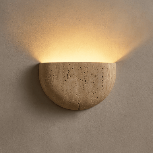 Lumo Wabi-Sabi | Wall Lamp Sconce with Natural Travertine Stone | Minimalist Design for Calming Ambiance 7