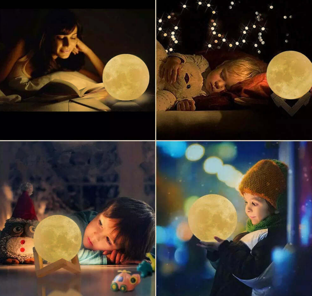 3D Moon Lamp LED Colour Changing Touch Rechargeable with Remote Control 10