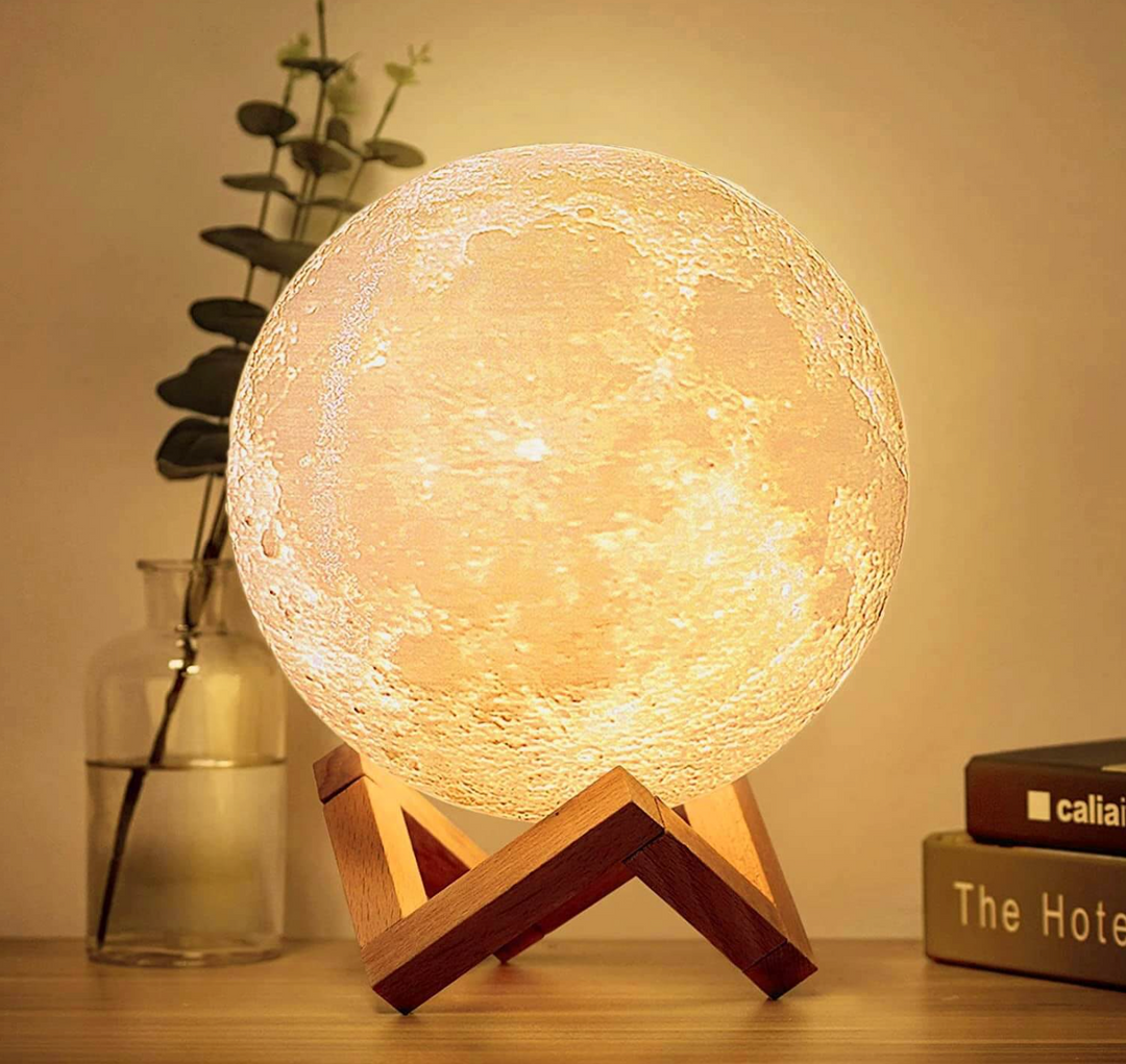3D Moon Lamp LED Colour Changing Touch Rechargeable with Remote Control 3