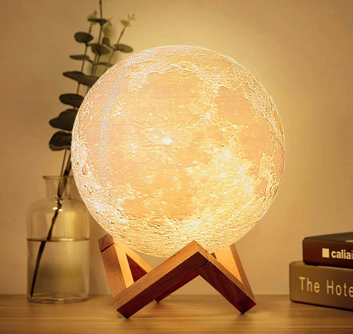 3D Moon Lamp LED Colour Changing Touch Rechargeable with Remote Control 3
