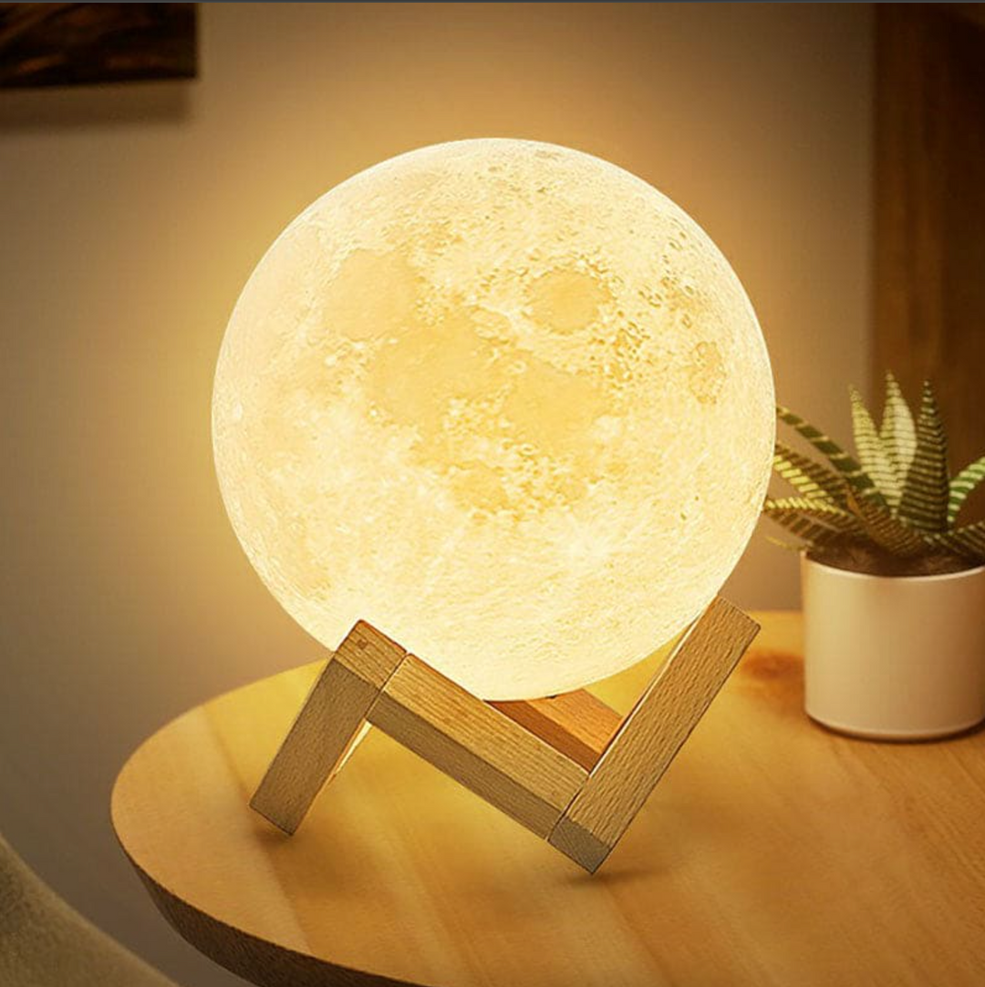 3D Moon Lamp LED Colour Changing Touch Rechargeable with Remote Control 4