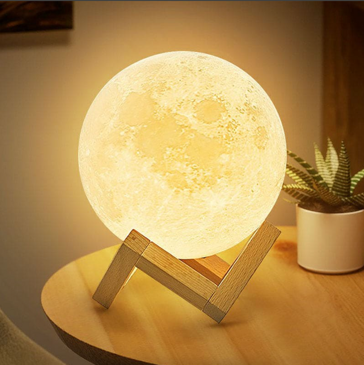 3D Moon Lamp LED Colour Changing Touch Rechargeable with Remote Control 4