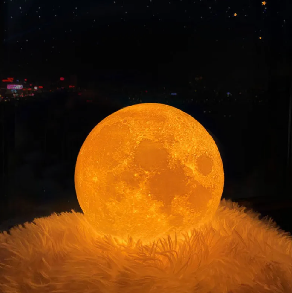 3D Moon Lamp LED Colour Changing Touch Rechargeable with Remote Control 6