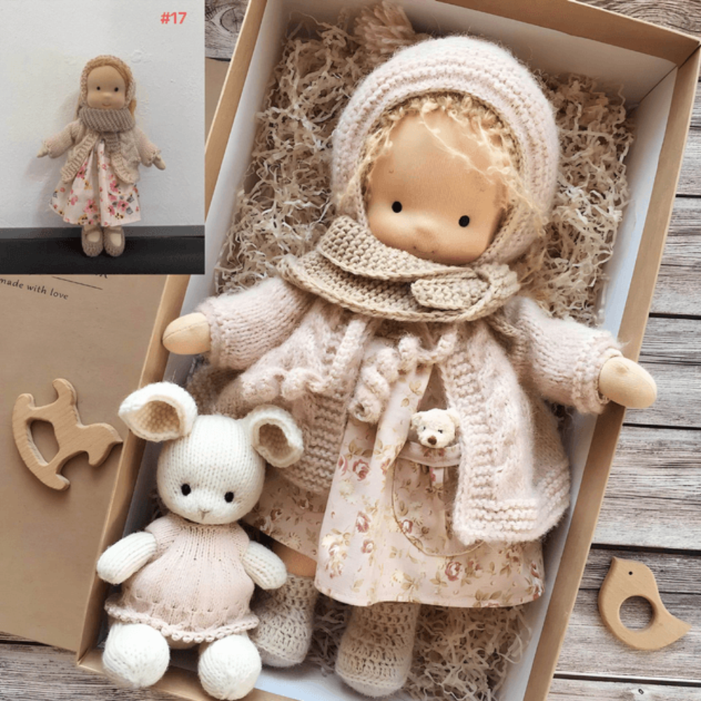 Waldorf Doll Handmade Hypoallergenic Soft Limbs with Stitched Face 2