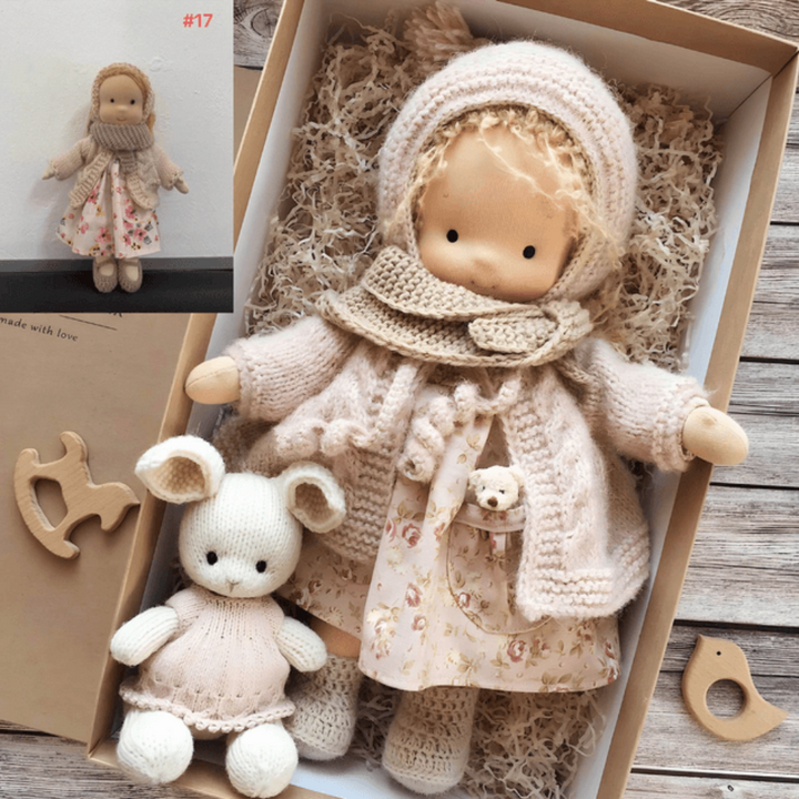 Waldorf Doll Handmade Hypoallergenic Soft Limbs with Stitched Face 2