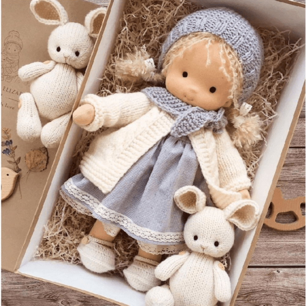 Waldorf Doll Handmade Hypoallergenic Soft Limbs with Stitched Face 3
