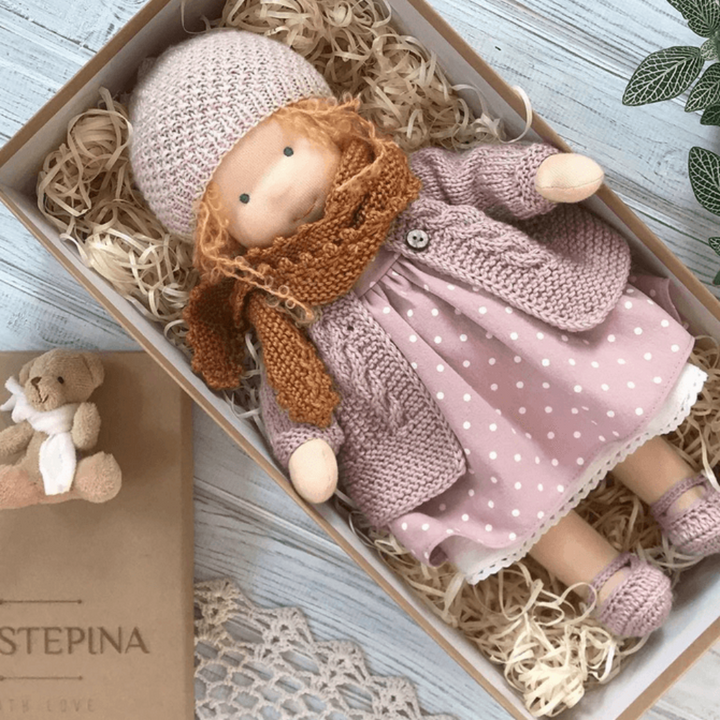 Waldorf Doll Handmade Hypoallergenic Soft Limbs with Stitched Face 4