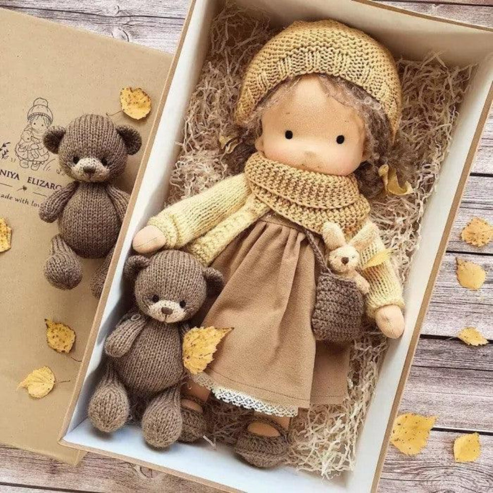 Waldorf Doll Handmade Hypoallergenic Soft Limbs with Stitched Face 5