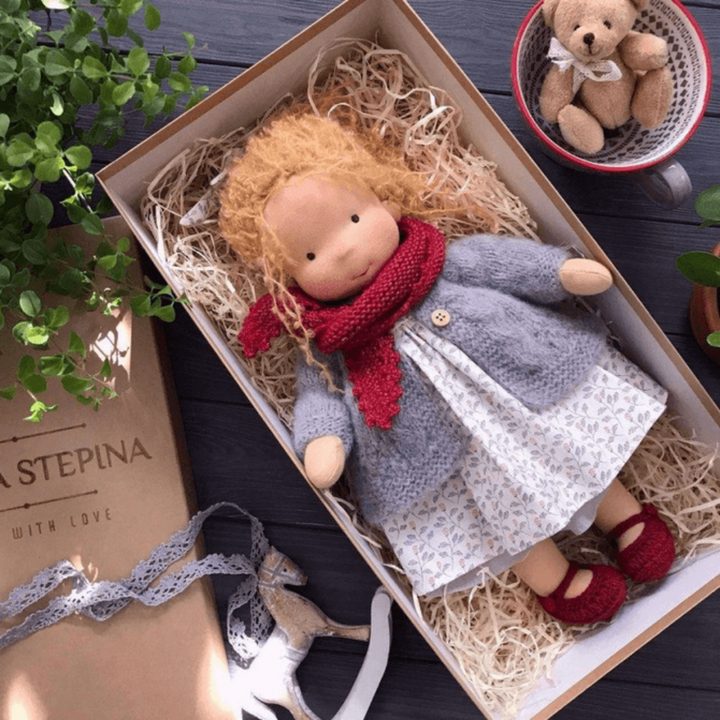 Waldorf Doll Handmade Hypoallergenic Soft Limbs with Stitched Face 8