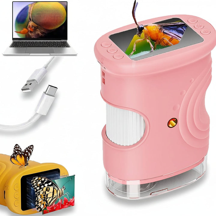 Digital Microscope Handheld | 1000x Magnification with Adjustable LED Light | Built-In Screen for Live Viewing 1
