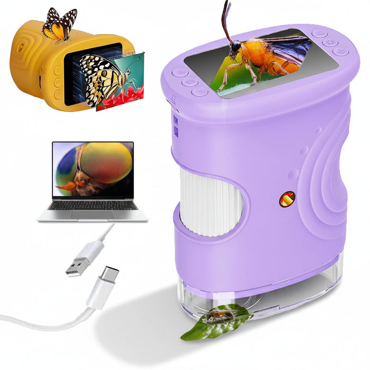 Digital Microscope Handheld | 1000x Magnification with Adjustable LED Light | Built-In Screen for Live Viewing 2