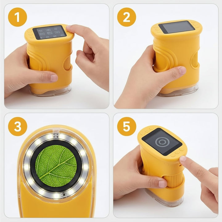 Digital Microscope Handheld | 1000x Magnification with Adjustable LED Light | Built-In Screen for Live Viewing 5