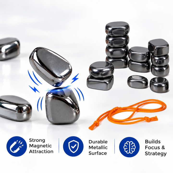 Magnetic Chess Game Set | Strong Magnetic Pieces Resist Fading | Storage Bag &amp; Spinner Included for Family Play
