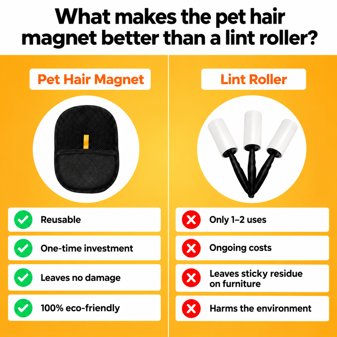 Magnetic Pet Hair Remover Brush | Reusable, No Refills Needed | Removes Fur from Clothes, Sofas, Car Seats &amp; More
