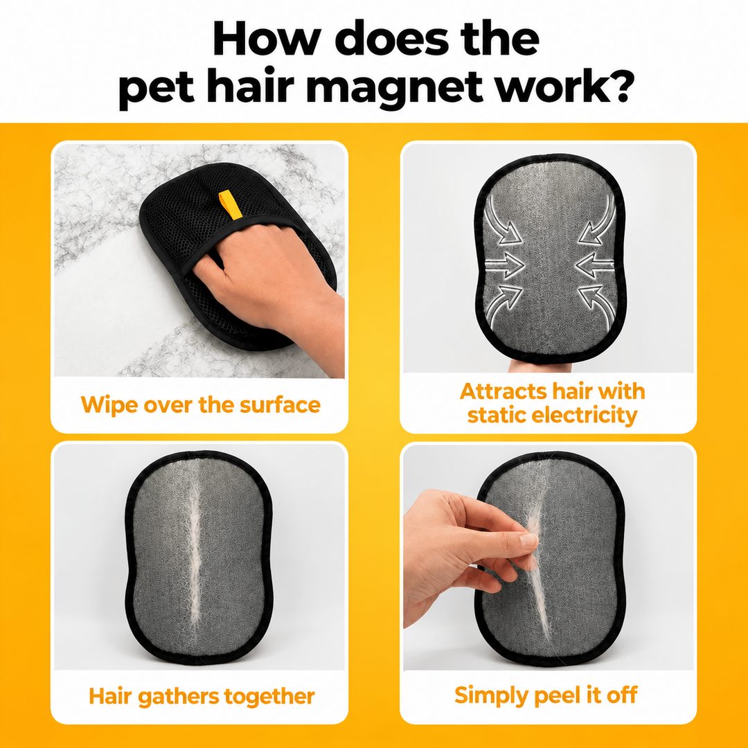 Magnetic Pet Hair Remover Brush | Reusable, No Refills Needed | Removes Fur from Clothes, Sofas, Car Seats &amp; More