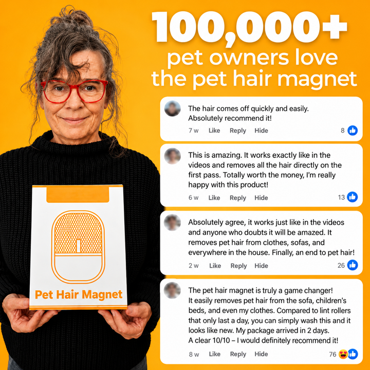 Magnetic Pet Hair Remover Brush | Reusable, No Refills Needed | Removes Fur from Clothes, Sofas, Car Seats &amp; More