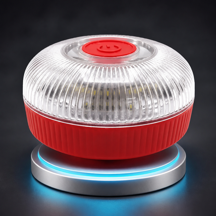 Magnetic Strobe Light | Orange Strobe &amp; Steady White Modes | Replaceable 9V Battery, Instant Magnetic Mount for Vehicles