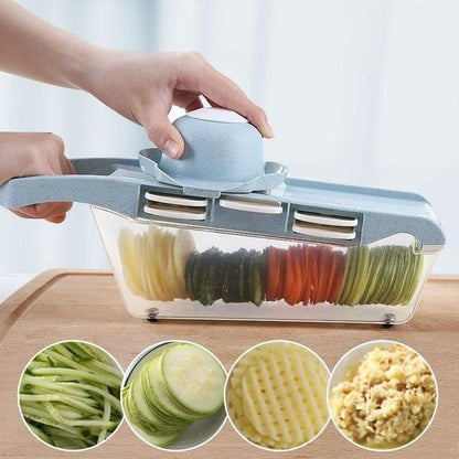 Vegetable Slicer with Stainless Steel Blades | 7-in-1 Mandoline Slicer
