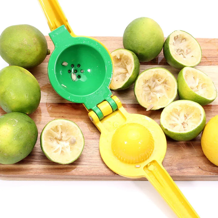 Manual Citrus Juicer Aluminium | 2-In-1 Lemon Lime Squeezer for Small Oranges | Dishwasher Safe, No Mess Design