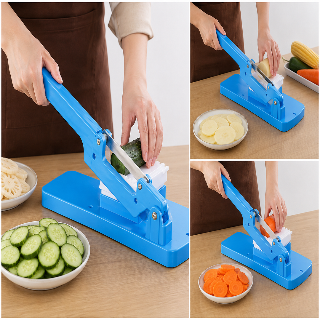 Manual Sausage Slicer | Lever Blade, Ridged Hold Tray