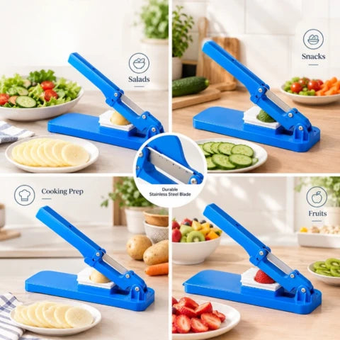 Manual Sausage Slicer | Lever Blade, Ridged Hold Tray