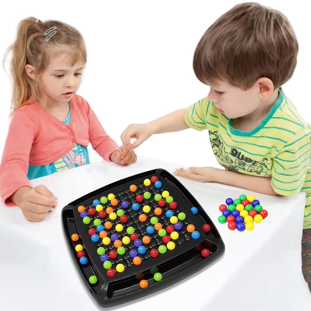 Marble Strategy Board Game | 8x8 Grid with 80 Marbles | Screen-Free Family Logic Game for Multigenerational Play