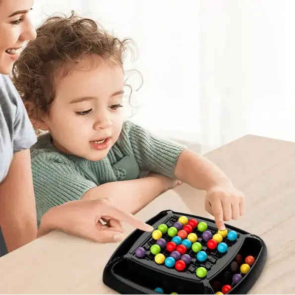 Marble Strategy Board Game | 8x8 Grid with 80 Marbles | Screen-Free Family Logic Game for Multigenerational Play