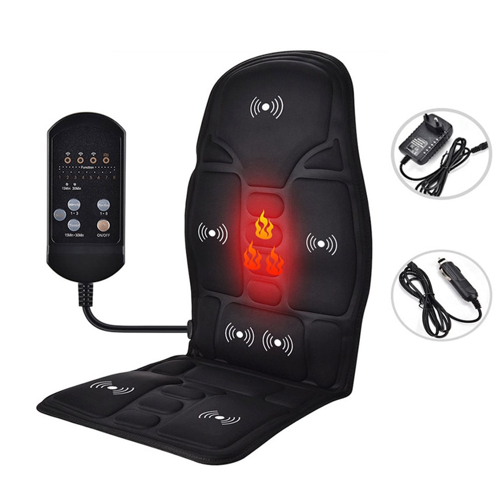 Massage Seat Cushion with Heat & Vibration | Wired Remote | Timer & Intensity Settings