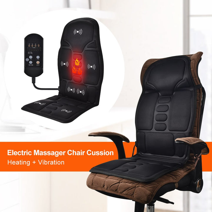 Massage Seat Cushion with Heat &amp; Vibration | Wired Remote | Timer &amp; Intensity Settings