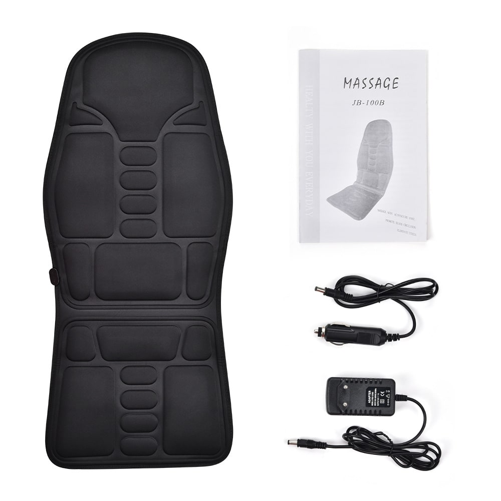Massage Seat Cushion with Heat &amp; Vibration | Wired Remote | Timer &amp; Intensity Settings