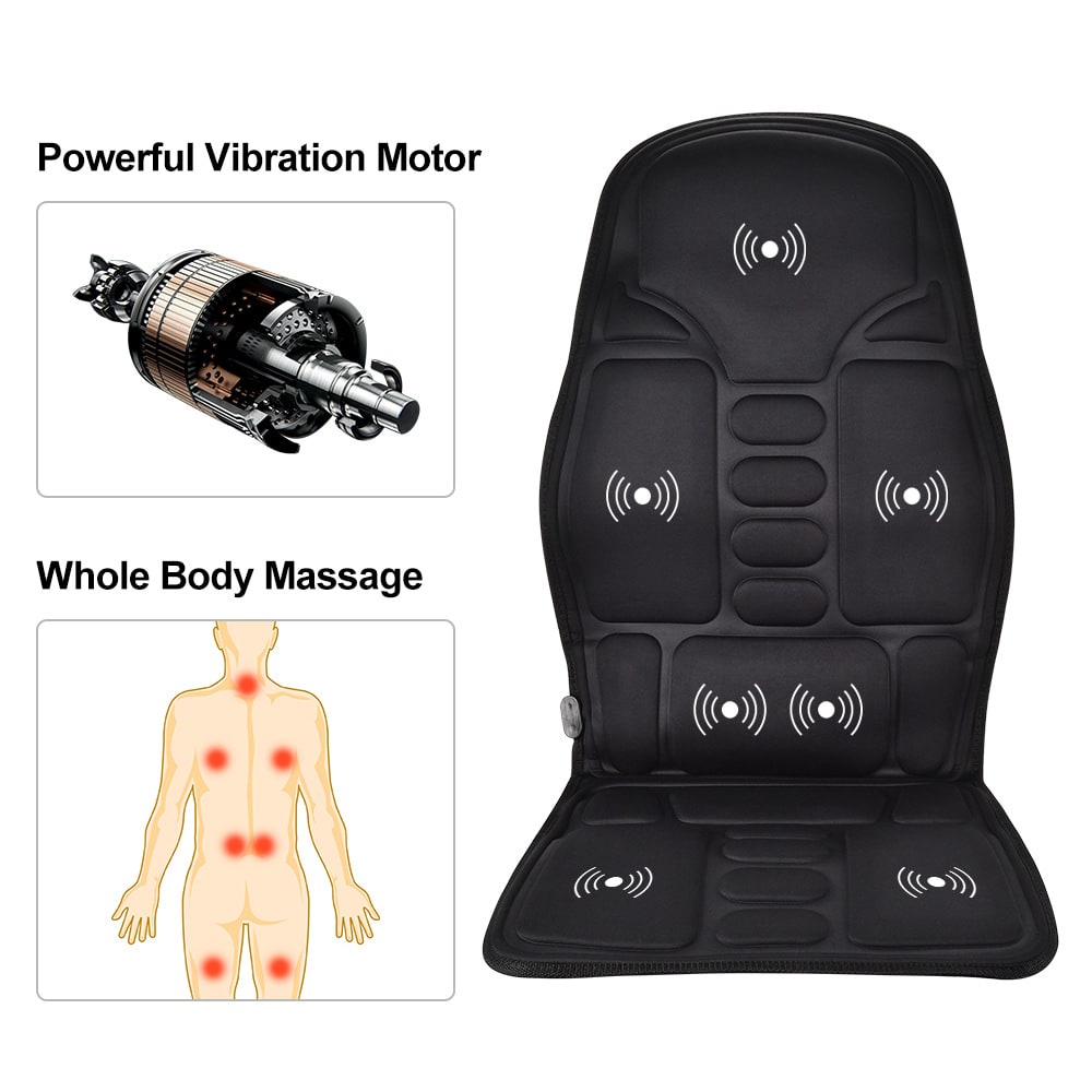 Massage Seat Cushion with Heat & Vibration | Wired Remote | Timer & Intensity Settings