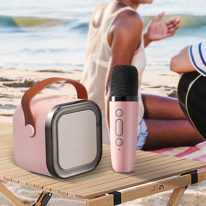 Melody Mates | Mini Karaoke Speaker Set with Dual Wireless Mics | Clear 3D Sound for Family Fun 6