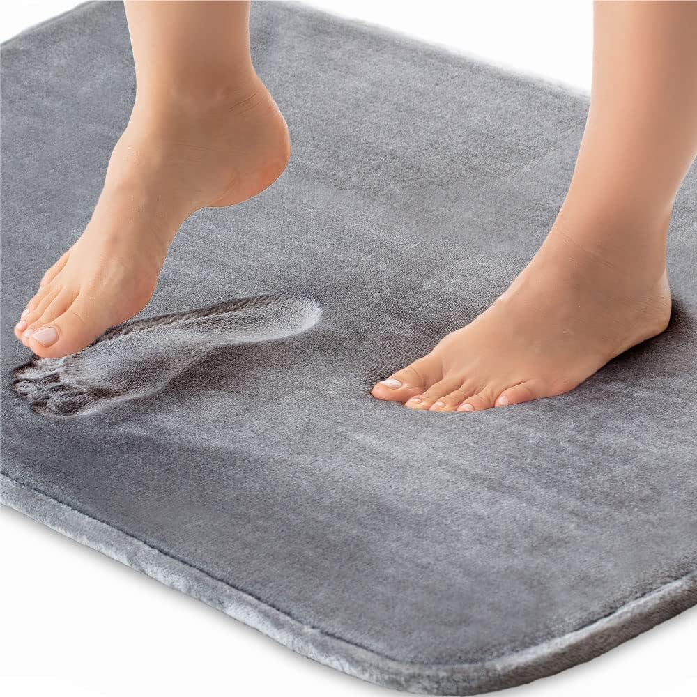 Memory Foam Bath Mat Non-Slip Quick-Dry Machine Washable with Cushioned Surface