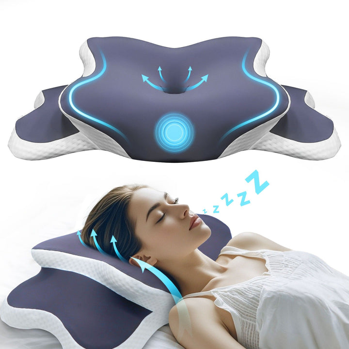 Memory Foam Cervical Pillow | Contour Ergonomic Design | All Sleep Positions | Breathable
