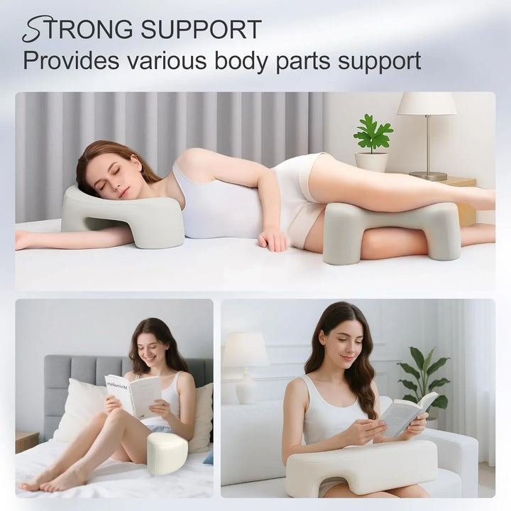 Memory Foam Neck Support Pillow | Arm Channels | Side Sleeper | 3-Layer Construction