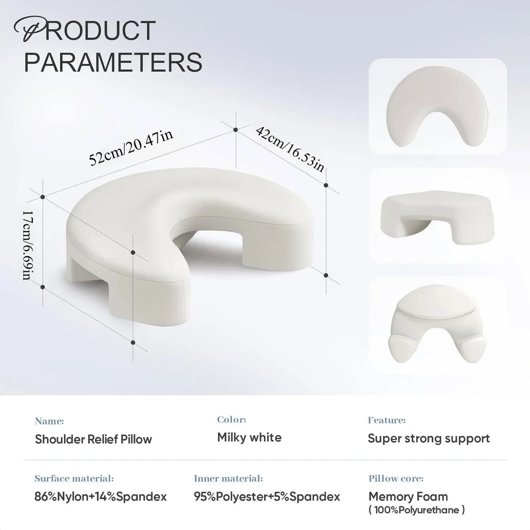 Memory Foam Neck Support Pillow | Arm Channels | Side Sleeper | 3-Layer Construction