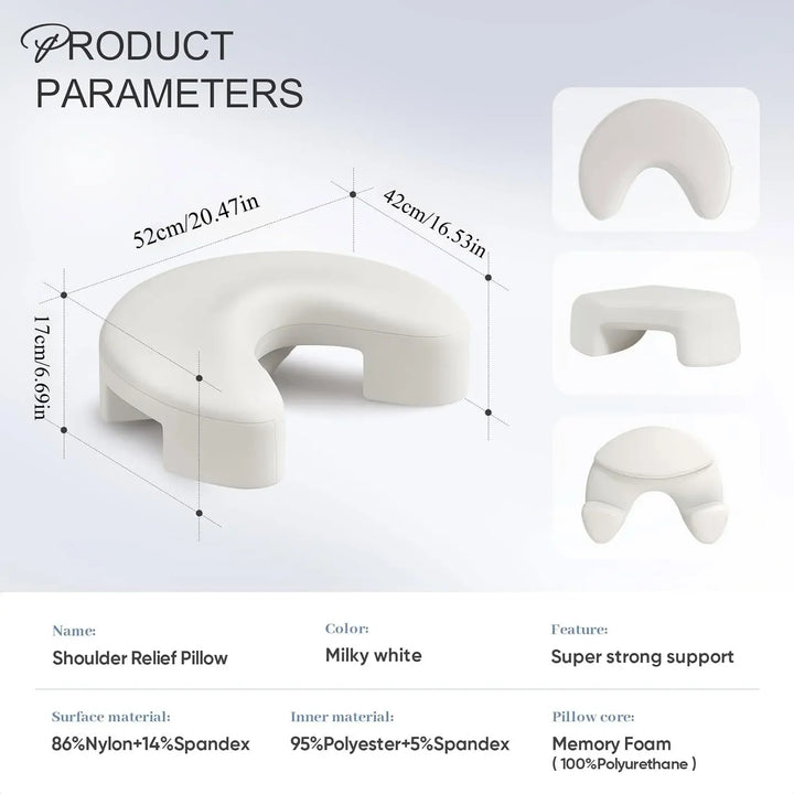 Memory Foam Neck Support Pillow | Arm Channels | Side Sleeper | 3-Layer Construction