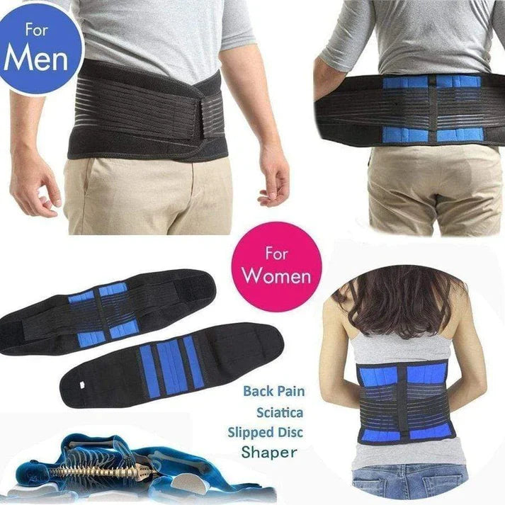 Mens Adjustable Lumbar Support Brace Double Pull Compression
