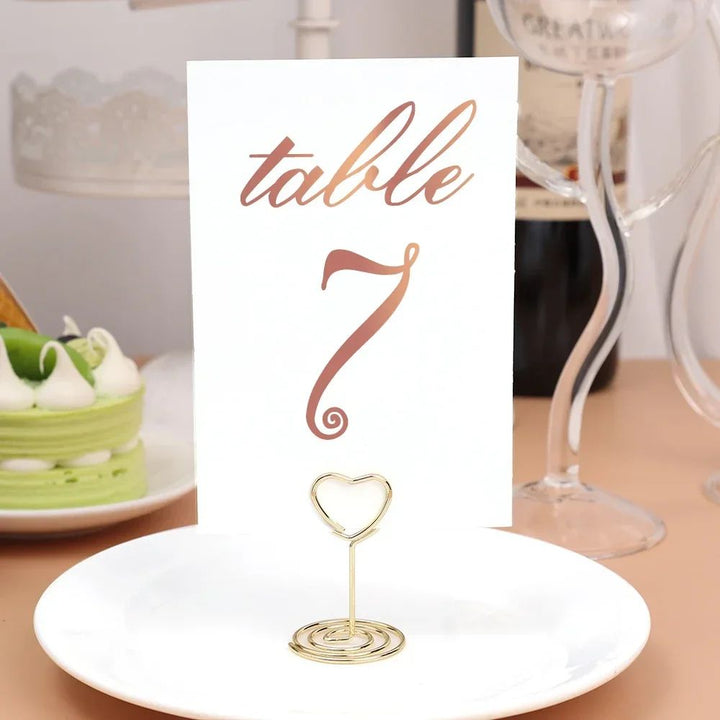 Metal Place Card Holders Clip Stands | Stable Base for Photos, Signs &amp; Table Numbers | Reusable for Any Occasion
