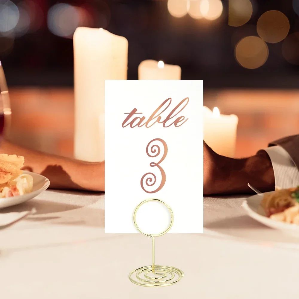 Metal Place Card Holders Clip Stands | Stable Base for Photos, Signs &amp; Table Numbers | Reusable for Any Occasion