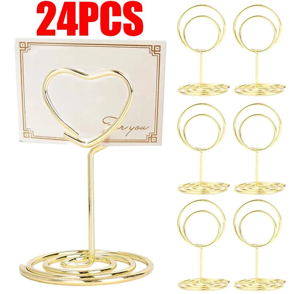 Metal Place Card Holders Clip Stands | Stable Base for Photos, Signs & Table Numbers | Reusable for Any Occasion