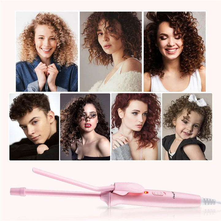 Mini 9mm Ceramic Curling Iron | Slim Barrel for Tight Curls and Spiral Ringlets | Fast Heating, Travel-Friendly Design