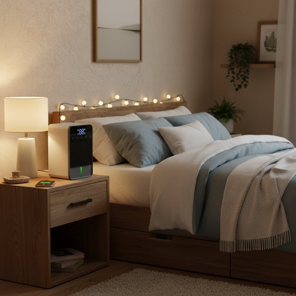 Mini Dehumidifier for Crawl Spaces, Basements &amp; Bedrooms | LED Touch Panel | 1500ml Tank with Drain Hose Compatibility