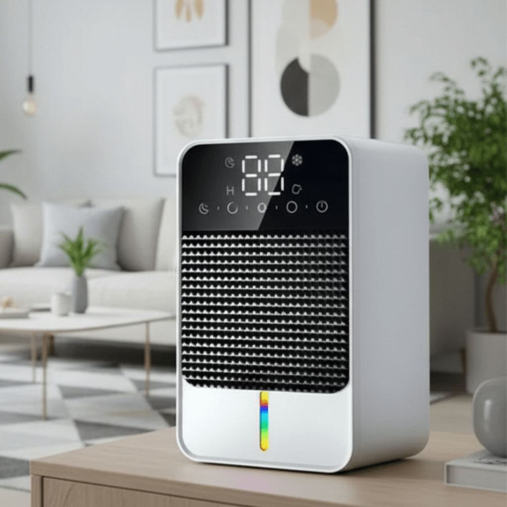 Mini Dehumidifier for Crawl Spaces, Basements & Bedrooms | LED Touch Panel | 1500ml Tank with Drain Hose Compatibility