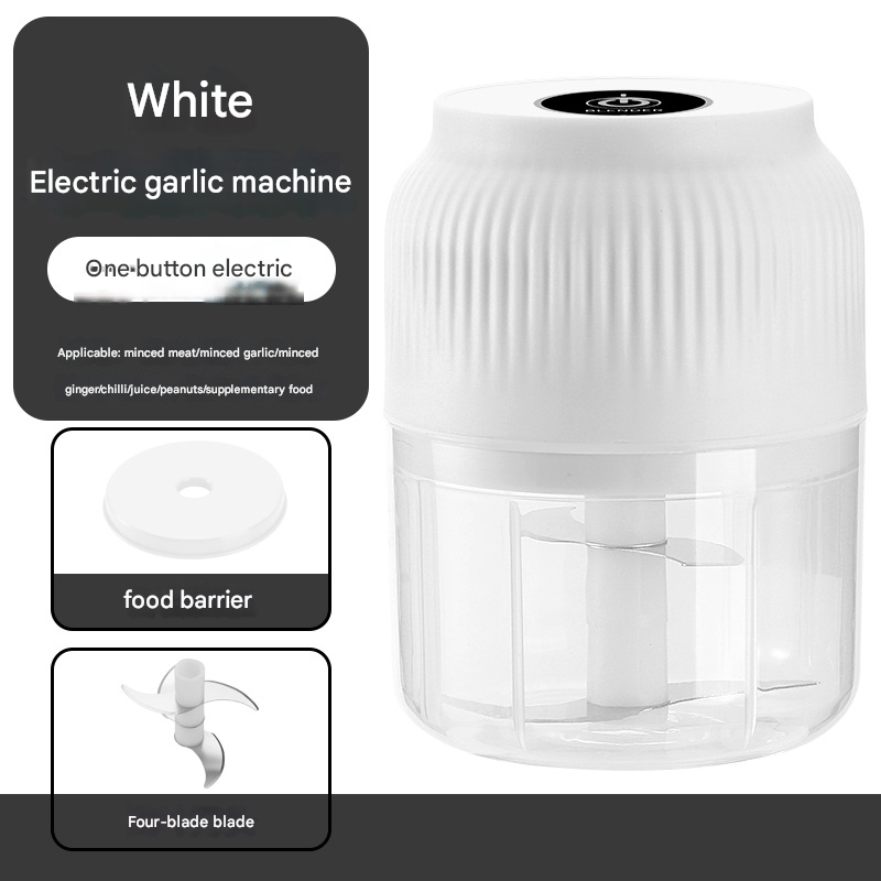 Mini Electric Chopper 300 ml, 4 Stainless Steel Blades | Blue/White | USB Rechargeable, One-Button Control, Dishwasher-Safe