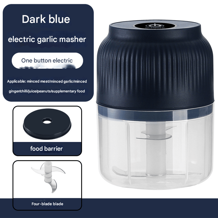 Mini Electric Chopper 300 ml, 4 Stainless Steel Blades | Blue/White | USB Rechargeable, One-Button Control, Dishwasher-Safe
