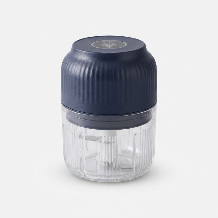 Mini Electric Chopper 300 ml, 4 Stainless Steel Blades | Blue/White | USB Rechargeable, One-Button Control, Dishwasher-Safe